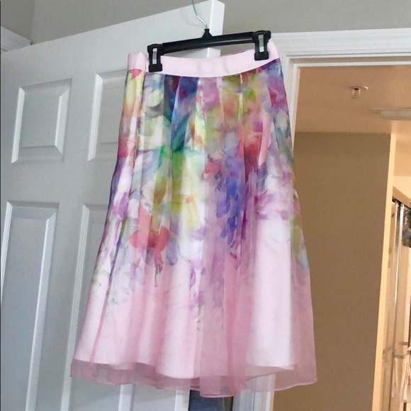 Ted baker  midi length tea skirt size 0 - Picture 8 of 9